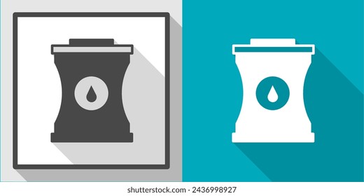 Oil barrel vector illustration icon with shadow. Illustration for business.