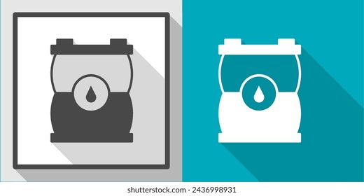 Oil barrel vector illustration icon with shadow. Illustration for business.