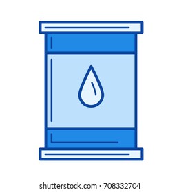 Ölfass, Vektorsymbol einzeln auf weißem Hintergrund. Ölfass-Symbol für Infografik, Website oder App. Blaues Symbol für ein Gittersystem.