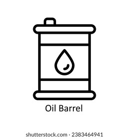 Ilustración de diseño del contorno del vector del barril de aceite. Símbolo del archivo EPS 10 de fondo blanco 