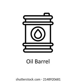 Oil Barrel vector outline icon for web isolated on white background EPS 10 file