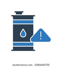 Oil Barrel Warning Icon Sign Symbol