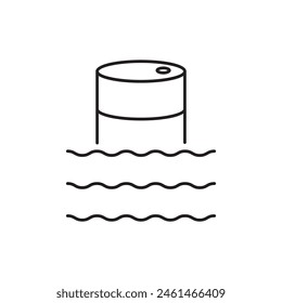 Oil barrel water Pollution icon design, isolated on white background, vector illustration
