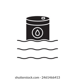 Oil barrel water Pollution icon design, isolated on white background, vector illustration