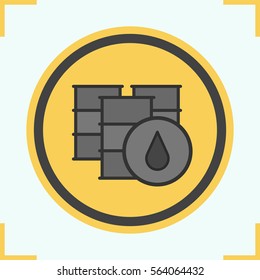 Oil barrels color icon. Isolated vector illustration