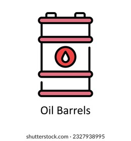Oil Barrels Filled Outline Icon Design illustration. Smart Industries Symbol on White background EPS 10 File