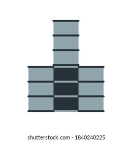 Oil barrels icon. Element from the set dedicated to oil and gas production, processing and transportation.