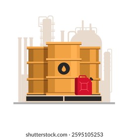Oil barrels illustration. Oil and gas industry