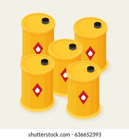 Oil barrels isometric Icon Vector