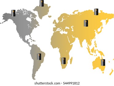 oil barrels on a yellow planet
