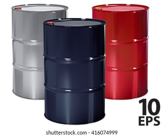 Oil Barrels set. Vector illustration