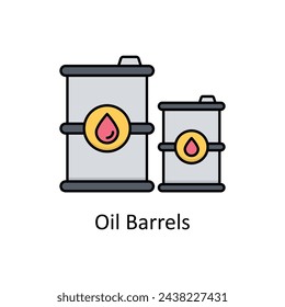 Oil Barrels vector filled outline icon design illustration. Manufacturing units symbol on White background EPS 10 File