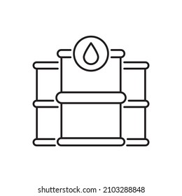 Oil Barrels vector Outline Icon Design illustration. Shipping and Delivery Symbol on White background EPS 10 File