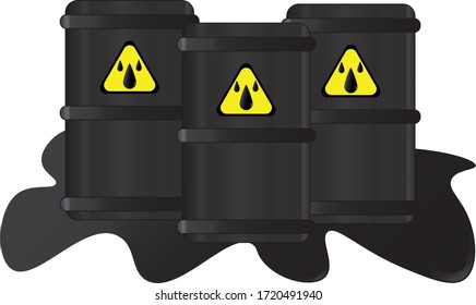 Oil barrels with yellow mark.