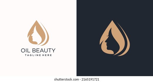 Oil beauty vector icon for woman with modern creative logo design Premium Vector