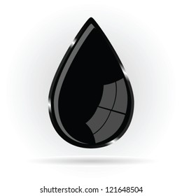 oil black drop vector illustration sign on white