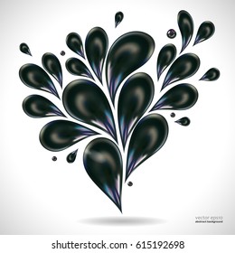 Oil black drops droplet, vector design illustration.