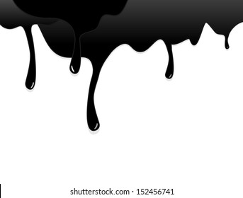 oil, black paint drips