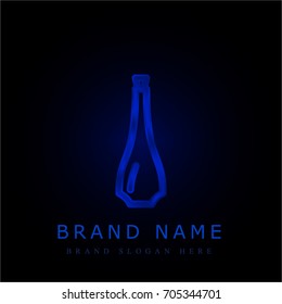 Oil blue chromium metallic logo