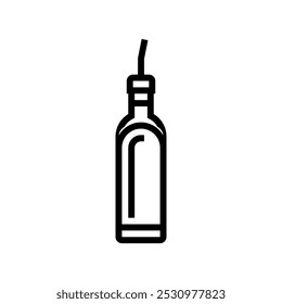 oil bottle glass package line icon vector. oil bottle glass package sign. isolated contour symbol black illustration