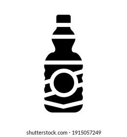 Glyph-Vektorgrafik der Ölflasche. Ölflaschenschild. isoliertes Kontursymbol