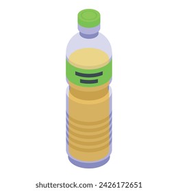 Oil bottle help icon isometric vector. Aid food. Box donate