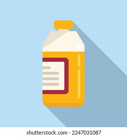 Oil bottle icon flat vector. Flower seed. Rape mustard