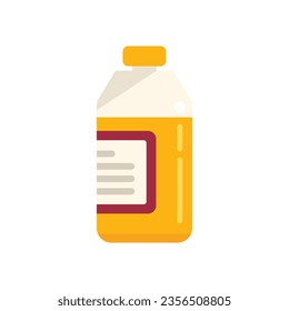 Oil bottle icon flat vector. Flower seed. Rape mustard isolated