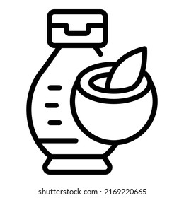 Oil bottle icon outline vector. Milk shampoo. Natural product