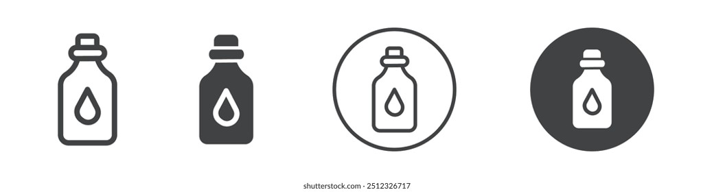 Oil bottle icon Vector logo outline