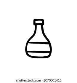 oil bottle icon in vector. Logotype - Doodle