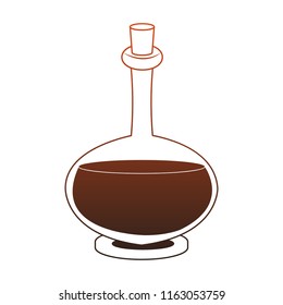 Oil bottle isolated red lines