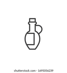 Icono de la línea del frasco de aceite. signo de estilo lineal para concepto móvil y diseño web. Icono vectorial del contorno del lanzador de aceite. Símbolo, ilustración del logotipo. Gráficos vectoriales