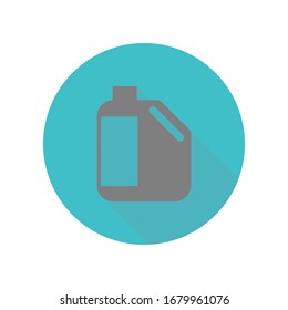 Icono de la sombra larga del frasco de aceite. Glifo simple, vector plano de iconos web para ui y ux, sitio web o aplicación móvil