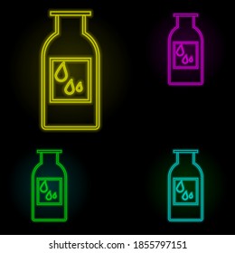 oil bottle neon color set icon. Simple thin line, outline vector of kitchen icons for ui and ux, website or mobile application