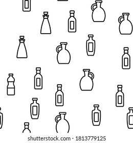 Ilustración delgada de la línea del vector del paquete de la botella de aceite