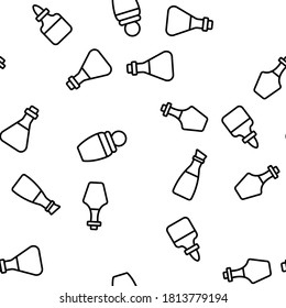 Ilustración delgada de la línea del vector del paquete de la botella de aceite