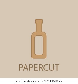Oil bottle papercut icon. Simple glyph, flat vector of web icons for ui and ux, website or mobile application