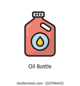 Oil Bottle Vector Filled Outline Icon Design illustration. Housekeeping Symbol on White background EPS 10 File