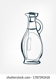  oil bottle vector one line art isolated illustration