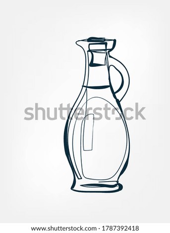  oil bottle vector one line art isolated illustration