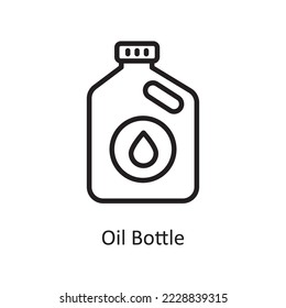Oil Bottle Vector Outline Icon Design illustration. Housekeeping Symbol on White background EPS 10 File