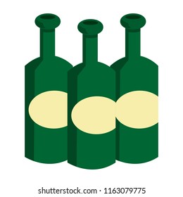 Oil bottles isolated