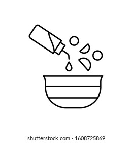 Oil bowl icon. Simple line, outline vector cooking icons for ui and ux, website or mobile application