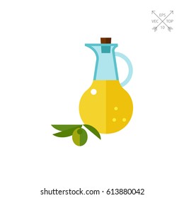 Oil and branch with olive icon