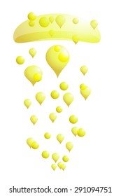 oil bubbles on white background. 