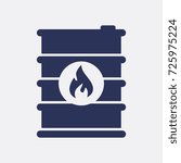 Oil  Burn Barrel Metal Icon Flat Graphic Vector Sign