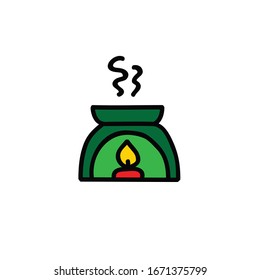 icono del doodle de quemador de aceite, ilustración vectorial