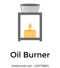 Oil burner flat icon design 