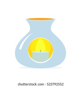 oil burner. an icon in a flat style. vector illustration isolated on white background. easy to use